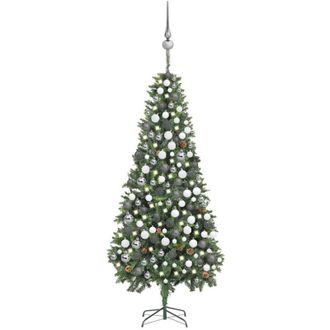 vidaXL &Aacute;rbol De Navidad Artificial Con Fortalezas Led/ball/pine 210 Cm