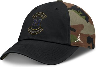 Nike Jordan Michigan 2025 Military Appreciation Club Nike Mens College Adjustable Hat in Green | JC1H0E2GMWN-C8U