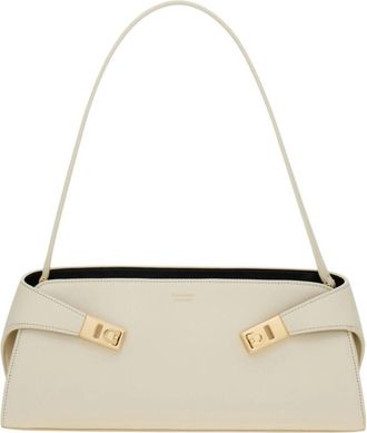Ferragamo White Hug Large Shoulder Bag