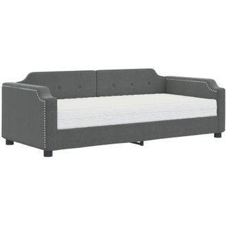 vidaXL Daybed with Mattress Dark Grey 90x190 cm Fabric vidaXL