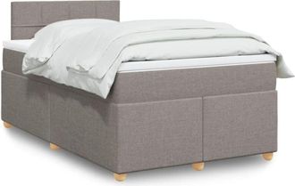 vidaXL Cama Box Spring Con Colch&oacute;n Tela Gris Taupe 120x190 Cm Vidaxl