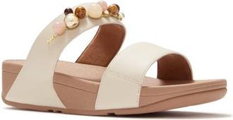 FitFlop Lulu Beaded Slides in Paris Beige at Nordstrom, Size 9