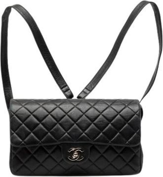 Chanel Pre-owned Quilted Lambskin Backpack - Dames - Vintage Rugzakken - Zwart - ONE Size - Vintage