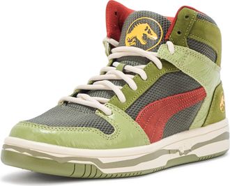 Puma Mens Rebound Layup Mid Jurassic World Shoes Sneaker, Green Moss-mars Red-yellow Sizzle Ah25, 9.5 UK