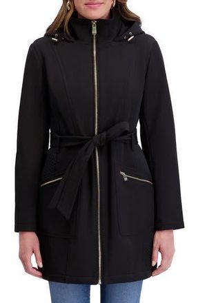 Kensie Hooded Softshell Jacket in Black at Nordstrom Rack, Size X-Large