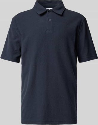 Samsøe & Samsøe Regular Fit Poloshirt mit kurzer Knopfleiste in Dunkelblau, Größe XXL