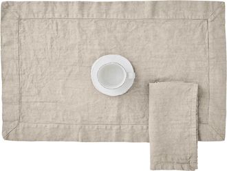 Biancoperla GRAFITE Set of 2 Placemats, Sand