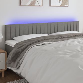 vidaXL Cabecero Con Led De Tela Gris Oscuro 160x5x78/88 Cm Vidaxl