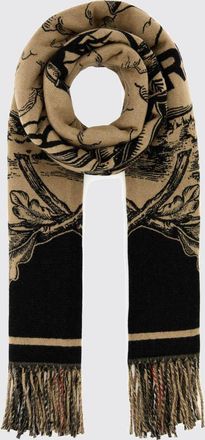 Burberry Sciarpa reversibile in puro cashmere con logo e frange