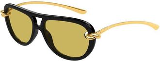 Bottega Veneta Womens Sunglasses Black-Yellow Bio Injection Eyewear - Black/yellow