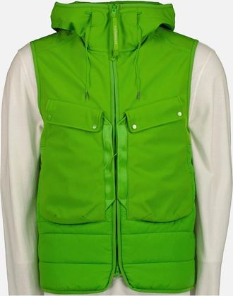 C.P. Company Mens Shell-R Mixed Goggle Hooded Vest - Blue - Size: Regular/34