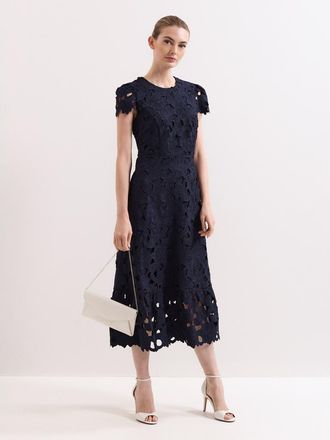 Phase Eight Leilani Lace Dress in Navy at Nordstrom, Size 8