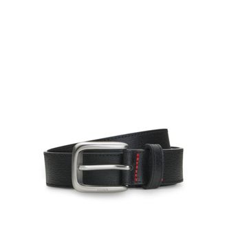 HUGO BOSS Embossed Italian leather belt with contrast stitching