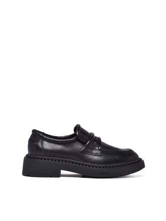 Ash Black Platform Leather Loafers