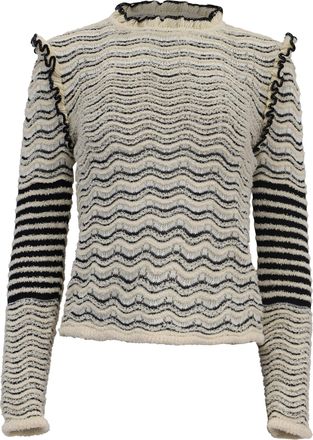 Ulla Johnson Shirin Knitted Striped Sweater in Multicolor Cotton