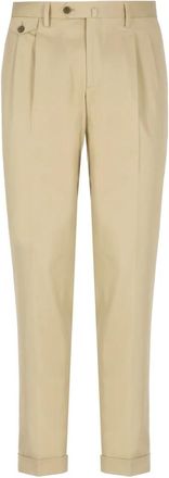 BRIGLIA 1949 Broeken, Heren, Beige, S, Katoen, Beige Katoenen Broek met Zakken