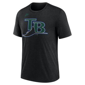 Nike Tampa Bay Rays Cooperstown Logo Nike Mens MLB T-Shirt in Black | NJFD00HTDV-70U
