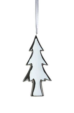 Zodax Set of 8 Flat Tree Ceramic Ornaments in Silver at Nordstrom Rack