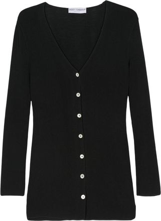 Dolce & Gabbana 1990s ribbed-knit cardigan - women - Cotton/Silk - M - Black