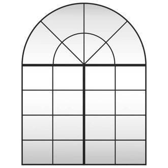 Berkfield Home Wall Mirror Black 100x130 cm Arch Iron
