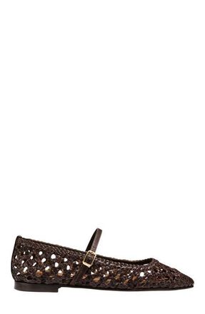 Margaux Eyewear The Woven Fonteyn Jane Flats in Espresso Leather at Nordstrom, Size 41.5