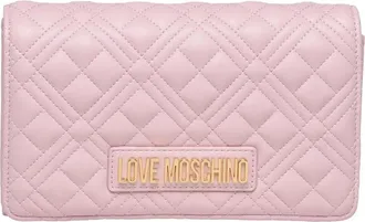Love Moschino Quilted Pink Love Moschino Crossbody Bag With Card Holder