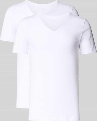 Christian Berg T-Shirt mit geripptem Rundhalsausschnitt im 2er-Pack in Weiss, Gr&ouml;&szlig;e XXL