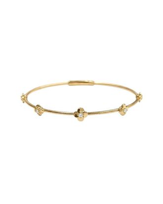 Sabrina Designs 14K 0.18 Ct. Tw. Diamond Flower Stackable Bangle