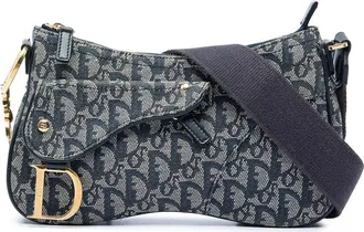 Dior Pre-owned Dior Diorissimo Trotter Canvas Double Saddle Crossbody Unisex FVSIBTNO8JXBKKSW