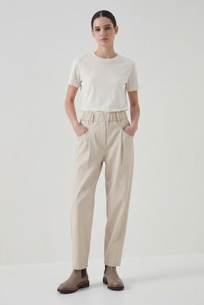 Brunello Cucinelli Light Beige Relaxed Trousers, Brand Size 46 (US Size 12)