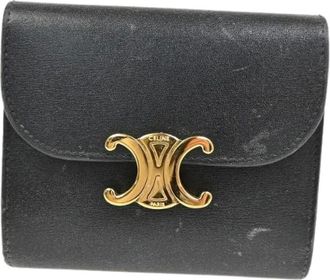 Celine Pre-owned Wallets, female, Black, Size: ONE SIZE Pre-owned Vintage Leather Wallet