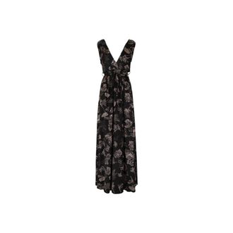 Aniye By Maxi Dresses, female, Black, 2XS, Long V-Neck Dress with Graphic Print