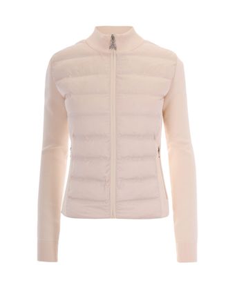 Patrizia Pepe Ultralight Down Coat With Sculpted Knit Detailing