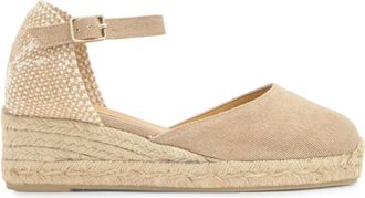 Castaner Carol Espadrille - Dames - Sleehakken - Beige - 40 EU - Katoen - Schoenen