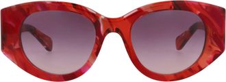 Chlo&eacute; Round-Frame Recycled Acetate Sunglasses