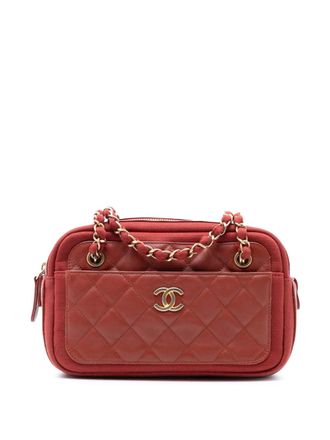 Chanel 2018-2019 Paris Hamburg Quilted Lambskin and Jersey Camera Case shoulder bag - Rood