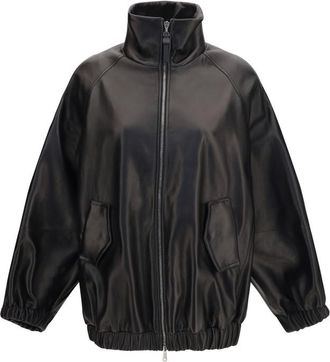 Brunello Cucinelli Black Solid Mock Collar Jacket