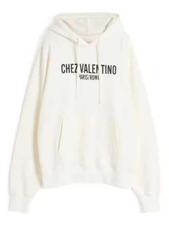 Valentino Garavani Chez-print long-sleeves hoodie - men - Cotton - L - Neutrals