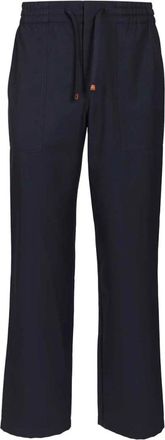 Dr&ocirc;le de Monsieur Le Pantalon &Eacute;lastiqu&eacute; Laine - male - Drole de Monsieur - Wide Trousers - Blue - XL - Trousers