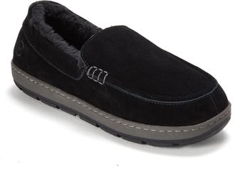 Dearfoams Mens Fitzgerald Genuine Suede Moccasin Slippers