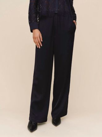 Bella Dahl Womens Sleek Clean Wide Leg Pants In Midnight Sky