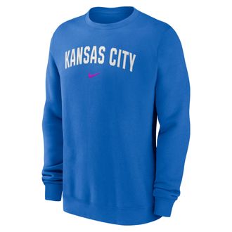 Nike Kansas City Royals 2-Hit Nike Mens MLB Pullover Crew in Blue | NKPU44UROY-JST