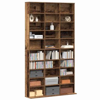 Berkfield Home Modern CD Cabinet - Old Wood - 101x23x177.5 cm - Engineered Wood in Brown