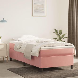 vidaXL Estructura De Cama Sin Colch&oacute;n Terciopelo Rosa 90x200 Cm Vidaxl