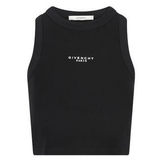 Givenchy Sleeveless Tops, female, Black, Size: M Cropped Tank Top