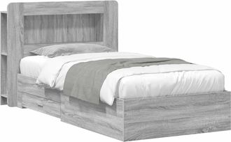 vidaXL Estructura De Cama Con Almacenamiento Sonoma Gris 100 X 200 Cm Vidaxl