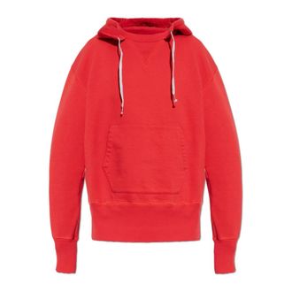 Maison Margiela Hoodie van katoen - Dames - Hoodies - Rood - S - Katoen - Hoodies & sweatvesten