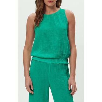 Michael Stars Janelle Tie Neck Tank in Maldives Green at Nordstrom, Size X-Small