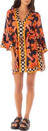 Maaji Racing Palms Joypop Cover-Up Dress in Open Orange at Nordstrom Rack, Size Medium