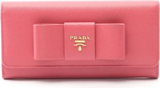 Prada Pink Saffiano Long Wallet (Bi-Fold) (Pre-Owned)